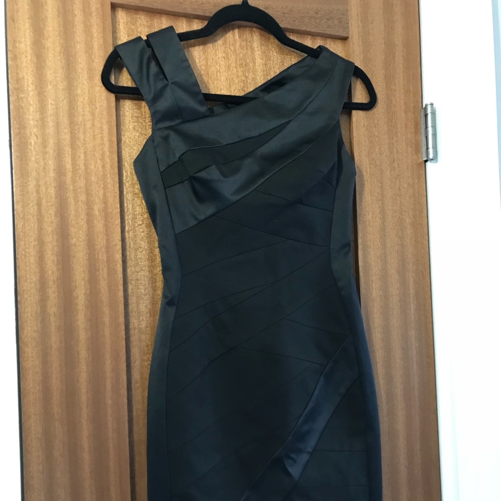 Karen Millen black satin cocktail dress
